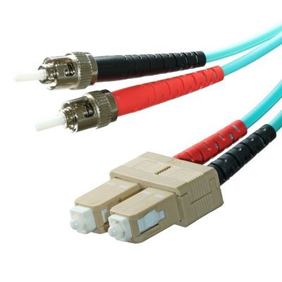 Cablenet 1m OM4 50/125 ST-SC Duplex Aqua LSOH Fibre Patch Lead InfiniB