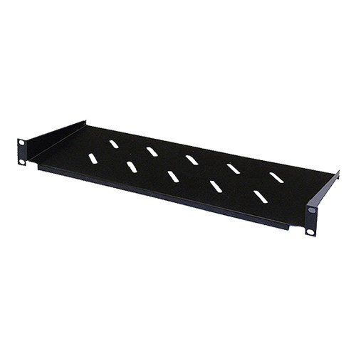Cablenet 1u 200mm Cantilever Vented Shelf Black (20Kg) - Image 1