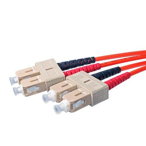 Cablenet 1m OM1 62.5/125 SC-SC Duplex Orange LSOH Fibre Patch Lead - Image 1