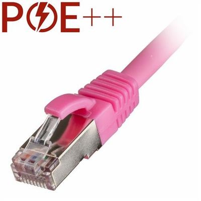 Cablenet 15m Cat6a RJ45 Pink S/FTP LSOH 26AWG Snagless Booted Patch Le
