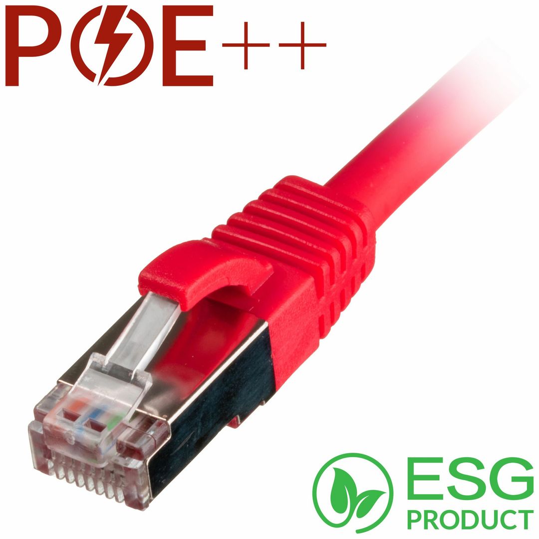 Cablenet 1m Cat6a RJ45 Red S/FTP LSOH 26AWG Snagless Booted Patch Lead - Image 1