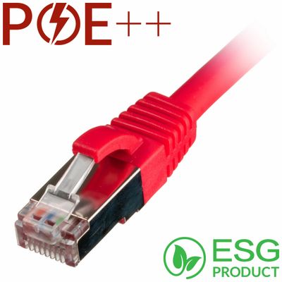 Cablenet 1m Cat6a RJ45 Red S/FTP LSOH 26AWG Snagless Booted Patch Lead