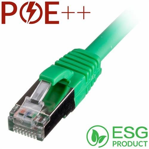 Cablenet 1m Cat6a RJ45 Green S/FTP LSOH 26AWG Snagless Booted Patch Le - Image 1