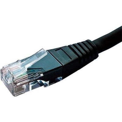 Cablenet 15m Cat5e RJ45 Black U/UTP PVC 24AWG Flush Moulded Booted Pat
