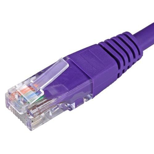 Cablenet 20m Cat5e RJ45 Violet U/UTP PVC 24AWG Flush Moulded Booted Pa - Image 1