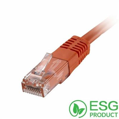 Cablenet 1m Cat5e RJ45 Orange U/UTP PVC 24AWG Flush Moulded Booted Pat