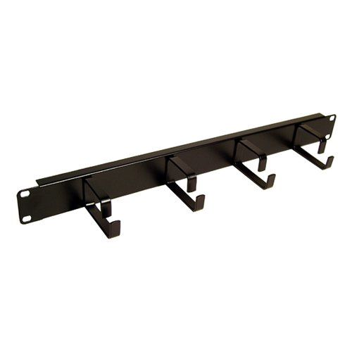 Cablenet 1u 4 Ring Cable Tidy Panel Black - Image 1