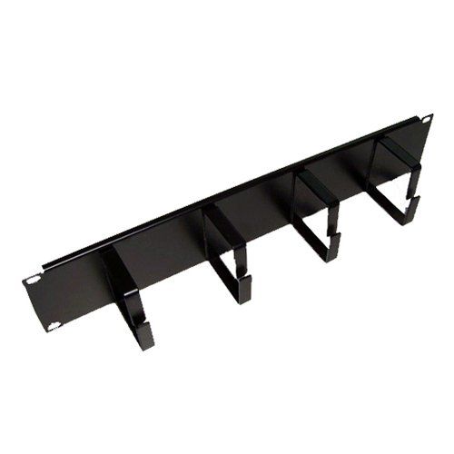 Cablenet 2u 4 Ring Cable Management Bar 65mm Rings Black - Image 1