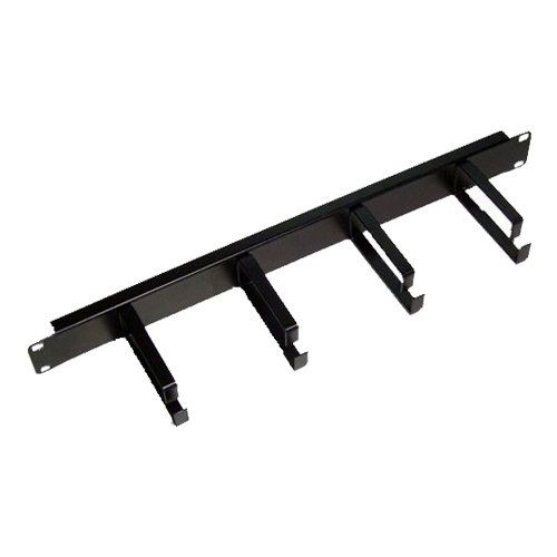 Cablenet 1u 4 Ring Extra Depth 100mm Cable Tidy Panel Black - Image 1