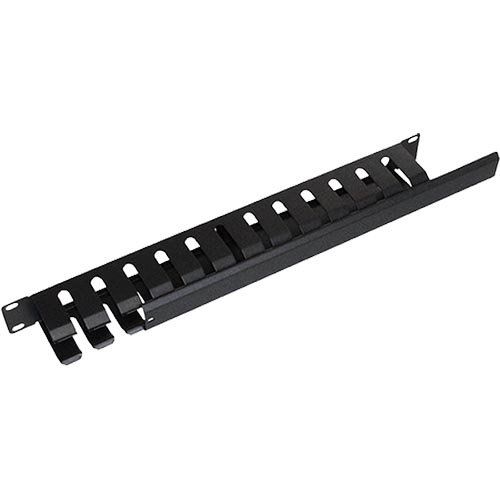 Cablenet 1u Cable Dump Panel Steel with Pass Through Black - Image 1