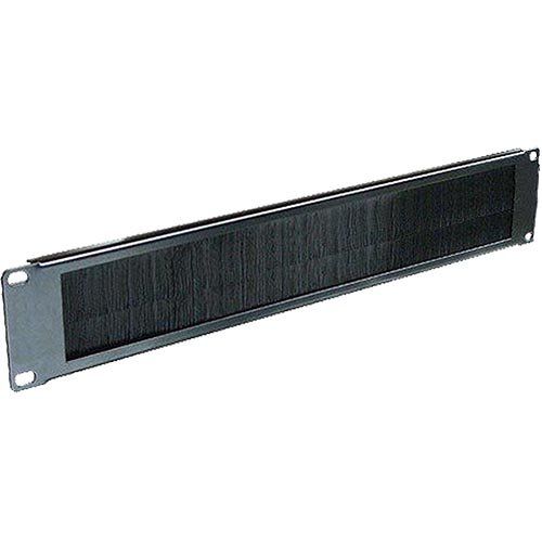 Cablenet 2u Brush Strip Panel Letter Box Style Black - Image 1
