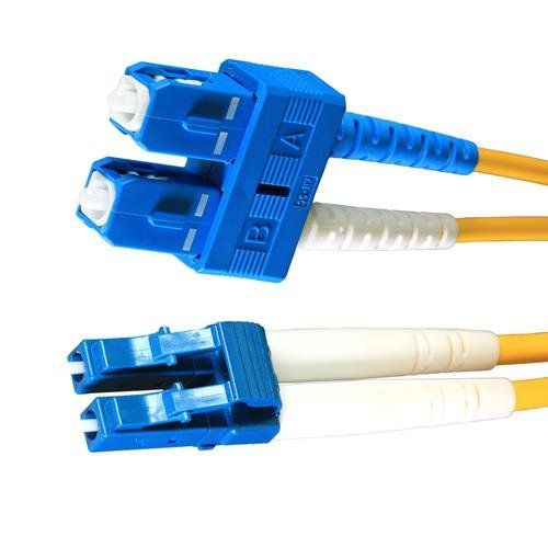 Cablenet 30m OS2 9/125 LC-SC Duplex Yellow LSOH Fibre Patch Lead - Image 1
