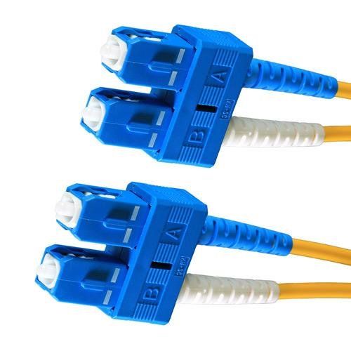 Cablenet 2m OS2 9/125 SC-SC Duplex Yellow LSOH Fibre Patch Lead - Image 1