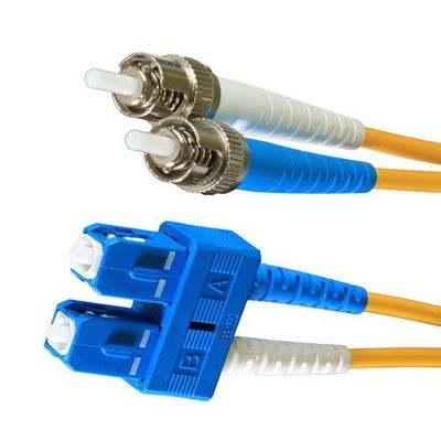Cablenet 15m OS2 9/125 ST-SC Duplex Yellow LSOH Fibre Patch Lead