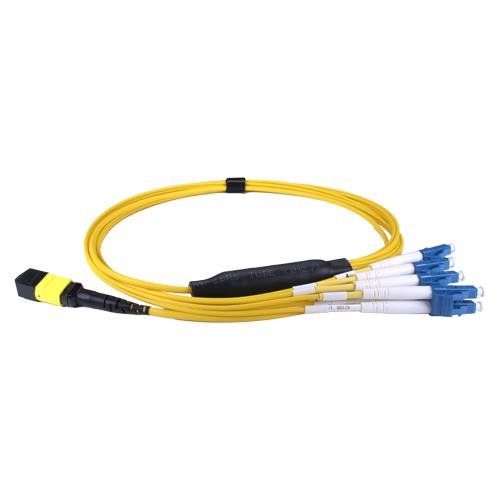 Cablenet 3m OS2 MPO (F) to 4X LC (DX) QSFP Breakout Yellow Cable Metho - Image 1