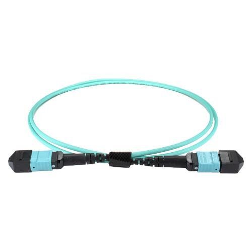 Cablenet 20m OM3 MPO (F) to MPO (F) Female 12F Aqua Trunk Cable Method - Image 1