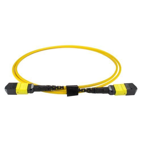 Cablenet 20m OS2 MPO (F) to MPO (F) Female 12F Yellow Trunk Cable Meth - Image 1