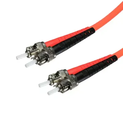 Cablenet 1m OM3 50/125 ST-ST Duplex Orange LSOH Fibre Patch Lead - Thumbnail 2