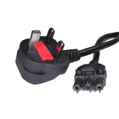 Cablenet 1m GST18 Female - UK 13Amp Plug Wieland Black PVC Power Leads - Thumbnail 2