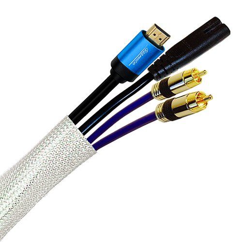 Cablenet 25m Braided Sleeving 18mm-32mm (45mm max) LSOH White - Image 1