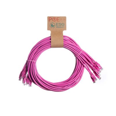 Cablenet 0.5m Cat6 RJ45 Pink U/UTP PVC 24AWG Flush Moulded Booted Patc