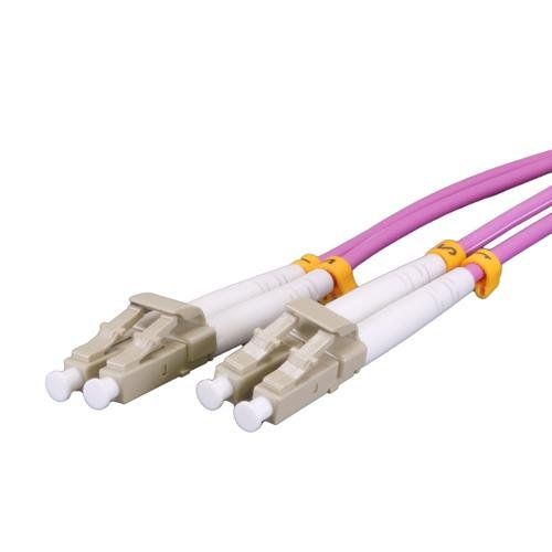 Cablenet 0.5m OM3 50/125 LC-LC Duplex Violet LSOH Fibre Patch Lead - Image 1