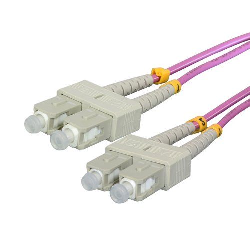 Cablenet 3m OM3 50/125 SC-SC Duplex Violet LSOH Fibre Patch Lead - Image 1