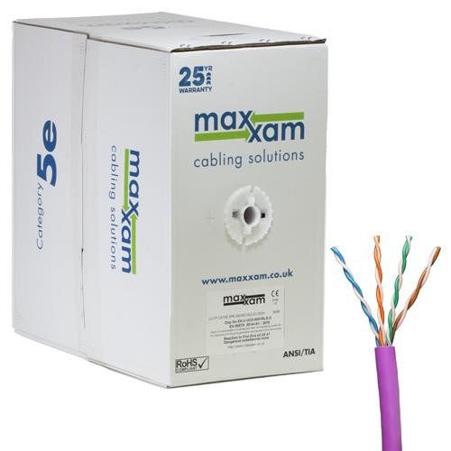 Cablenet Cat5e Violet U/UTP LSOH 24AWG Solid CPR Dca Cable 305m Reelex - Image 1