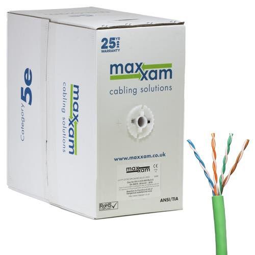 Cablenet Cat5e Green U/UTP LSOH 24AWG Solid CPR Dca Cable 305m Reelex - Image 1