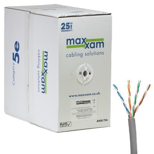 Cablenet Cat5e Grey U/UTP PVC 24AWG Solid CPR Eca Cable 305m Reelex Bo - Image 1