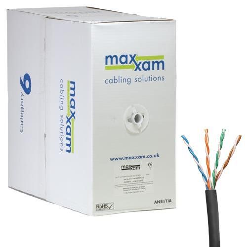 Cablenet Cat6 Black U/UTP LSOH 23AWG Solid CPR Dca Cable 305m Reelex B - Image 1
