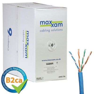 Cablenet Cat6 Blue U/UTP LSOH 24AWG Solid CPR B2ca Cable 305m Reel in