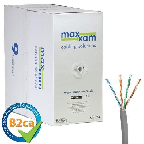 Cablenet Cat6 Grey U/UTP LSOH 24AWG Solid CPR B2ca Cable 305m Reel in - Image 1