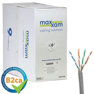 Cablenet Cat6 Grey U/UTP LSOH 24AWG Solid CPR B2ca Cable 305m Reel in
