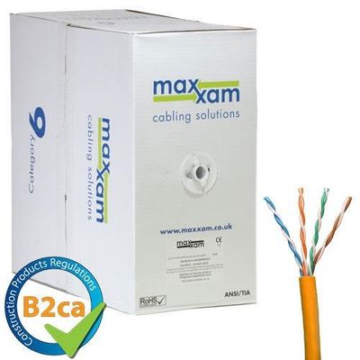 Cablenet Cat6 Orange U/UTP LSOH 24AWG Solid CPR B2ca Cable 305m Reel i
