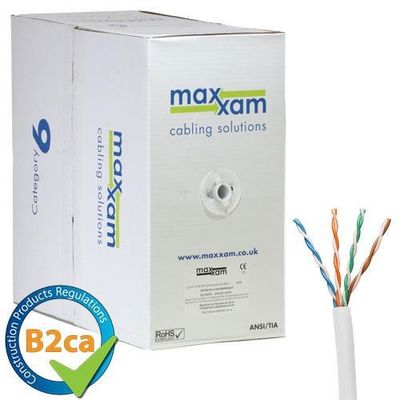 Cablenet Cat6 White U/UTP LSOH 24AWG Solid CPR B2ca Cable 305m Reel in