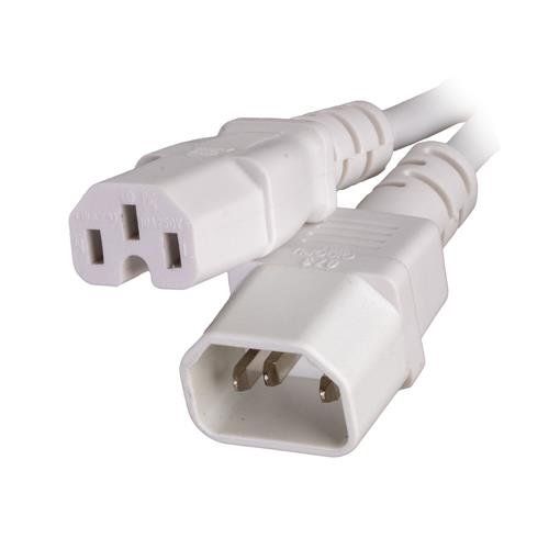 Cablenet CNL 3M C14-C15 Wh Rbr 1.0MM White IEC C14 IEC C15 - Image 1
