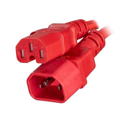 Cablenet CNL 3M C14-C15 Rd Rbr 1.0MM Red IEC C14 IEC C15 - Image 1
