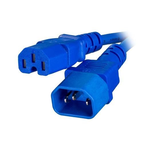 Cablenet CNL 3M C14-C15 Bl Rbr 1.0MM Blue IEC C14 IEC C15 - Image 1
