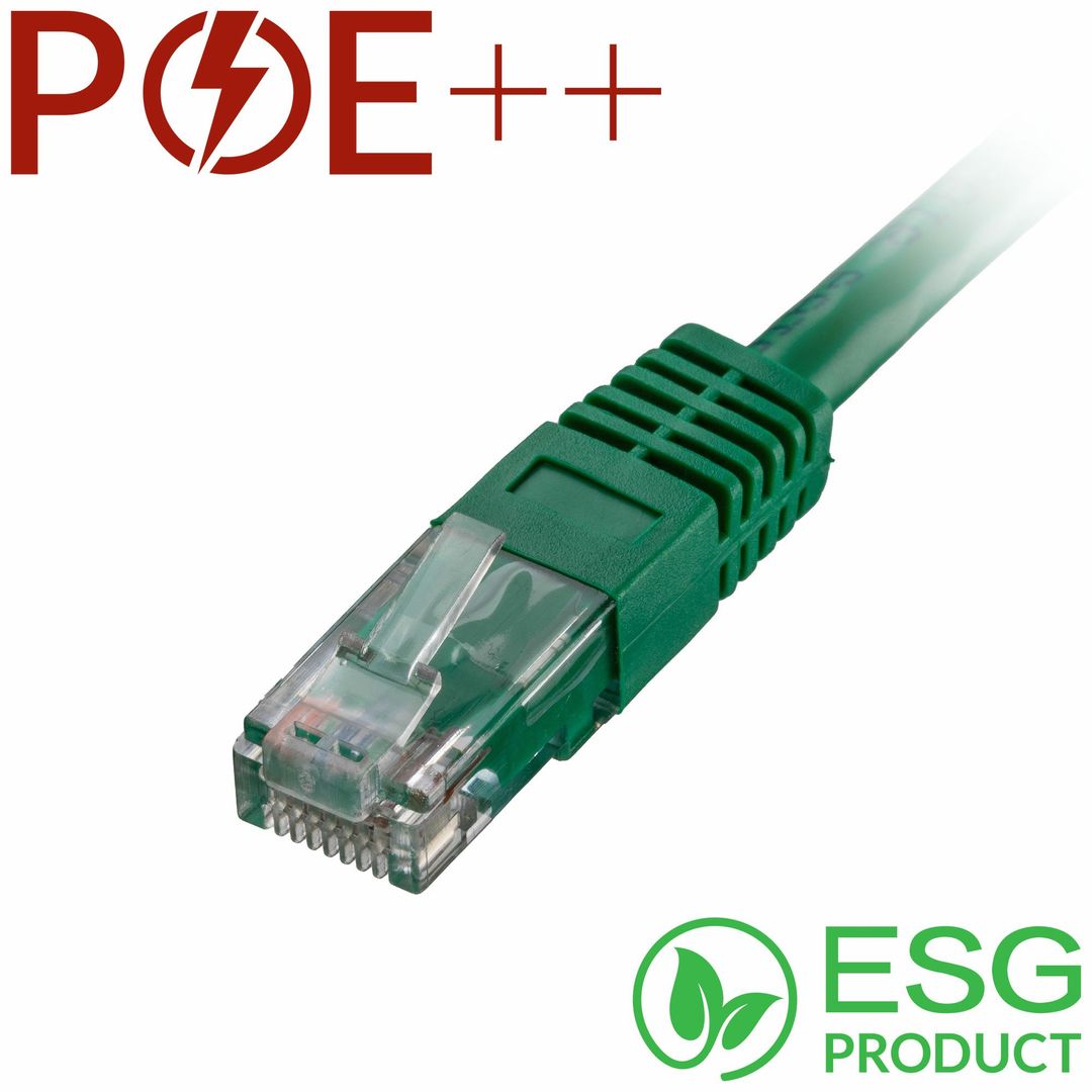 Cablenet 0.5m Cat6 RJ45 Green U/UTP PVC 24AWG Flush Moulded Booted Pat - Image 1