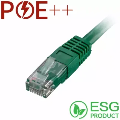 Cablenet 0.5m Cat6 RJ45 Green U/UTP PVC 24AWG Flush Moulded Booted Pat - Thumbnail 2
