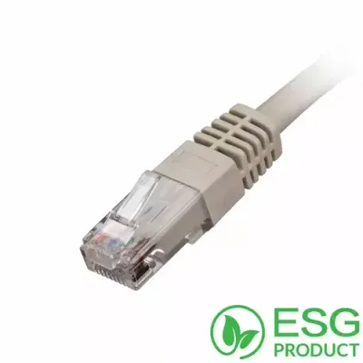 Cablenet 3m Cat5e RJ45 Grey U/UTP PVC 24AWG Flush Moulded Booted Patch - Thumbnail 2