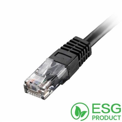 Cablenet 5m Cat5e RJ45 Black U/UTP PVC 24AWG Flush Moulded Booted Patc - Image 1