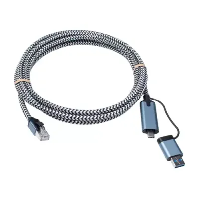 Cablenet CNL 3M USB-C 3.2+USB-A - RJ45 1G networking cable Cat6 U/FTP - Thumbnail 2