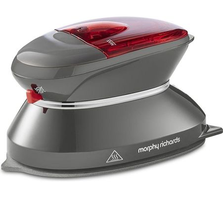 MORPHY RICHARDS Steam Compact 304000 Travel Steam Iron - Grey & Red, Red,Silver/Grey