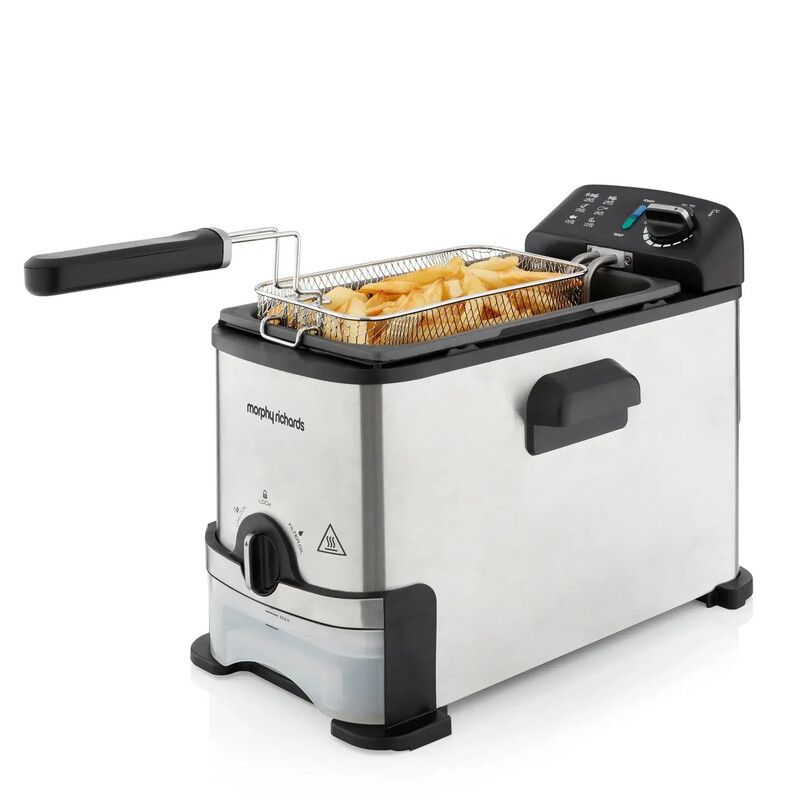 MORPHY RICHARDS Filter Pro 482001 Deep Fryer - Black & Silver, Black,Silver/Grey - Image 1