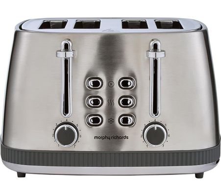 MORPHY RICHARDS Mexborough 242902 4-Slice Toaster - Grey & Stainless Steel, Stainless Steel