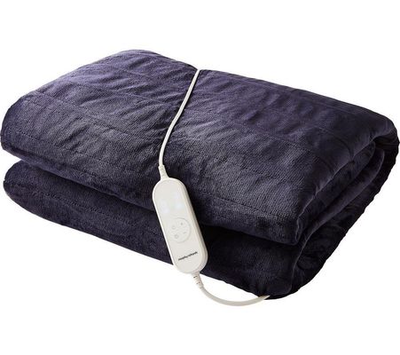 MORPHY RICHARDS EverCosy Fleece Heated Throw - Navy, 160 x 130 cm