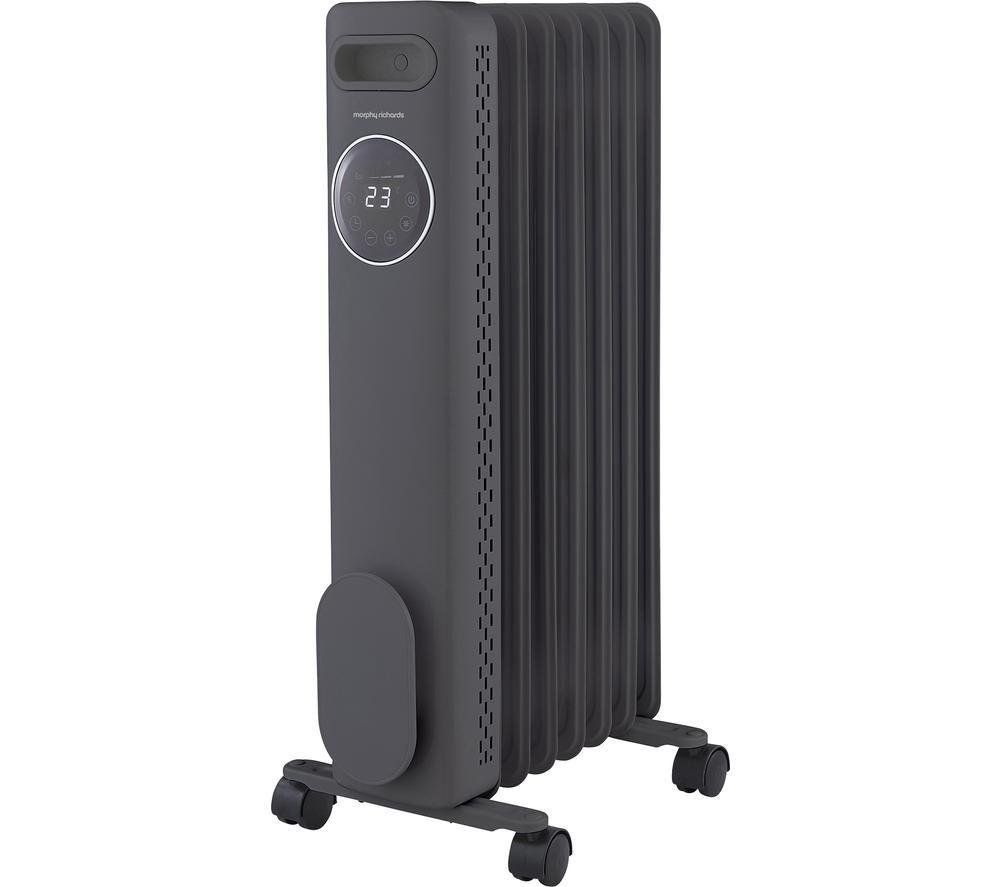 MORPHY RICHARDS HeatFlux Digital Oil-Filled Radiator - Grey, Silver/Grey - Image 1