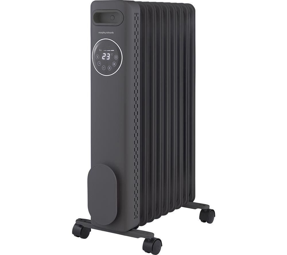 MORPHY RICHARDS HeatFlux Portable Oil-Filled Radiator - Grey, Silver/Grey - Image 1